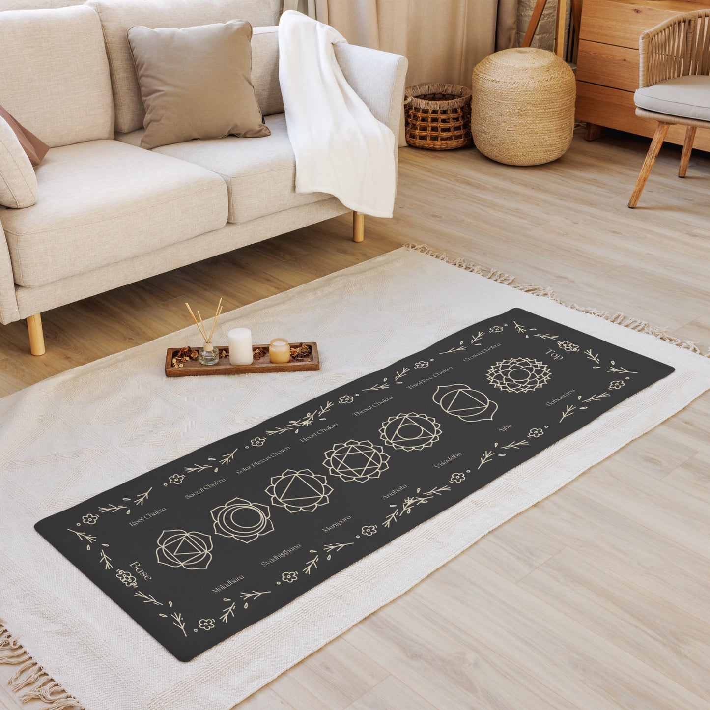 Yoga mat with Chakra Imprint